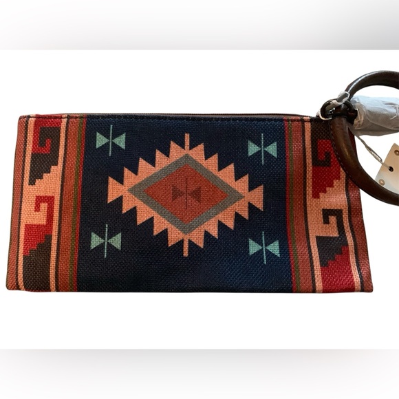 Le Miel Aztec clutch vegan wristlet, New With tags - Picture 2 of 3